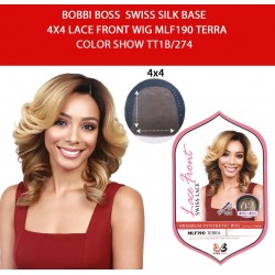 Bobbi Boss Synthetic Swiss Silk Base 4x4 Lace Front Wig Mlf190 Terra