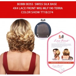 Bobbi Boss Synthetic Swiss Silk Base 4x4 Lace Front Wig Mlf190 Terra