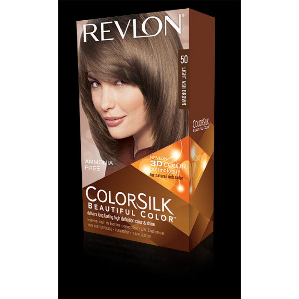 revlon colorsilk beautiful color permanent hair #50 light ash brown