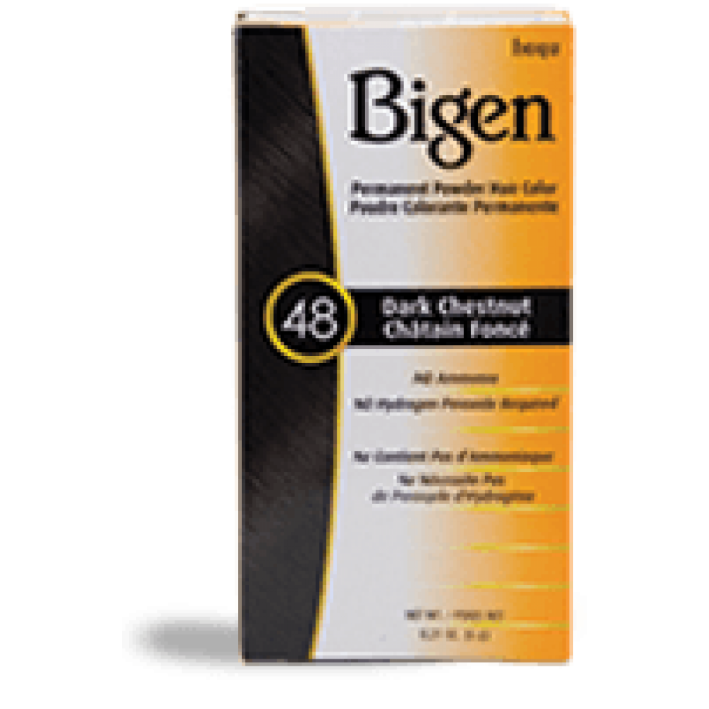 bigen permanent powder hair color #48 dark chestnut