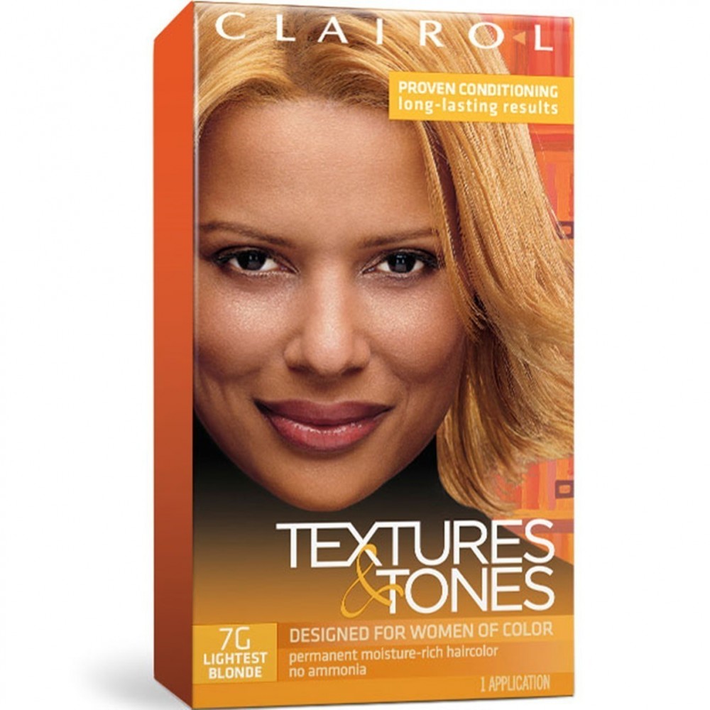 clairol textures & tones permanent moisture-rich hair color #7g - lightest blonde
