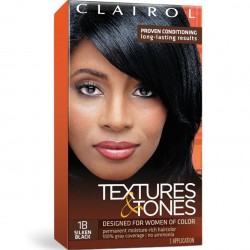 Clairol Textures & Tones Permanent Moisture-rich Hair Color #1b - Silken Black Clairol Textures & Tones Permanent Moisture-rich Hair Color #1b - Silken Black