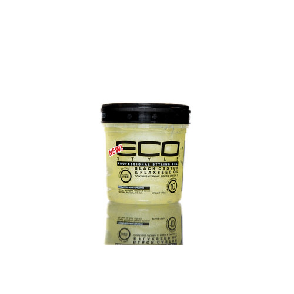 Eco Style Hair Gel Black Castor And  Flaxseed Oil 16 Oz