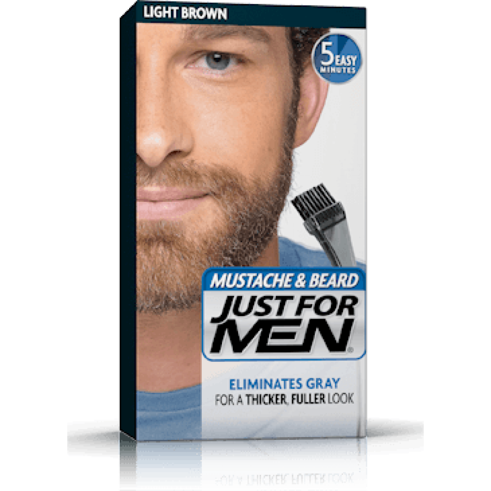 just for men brush-in color for mustache & beard - light brown