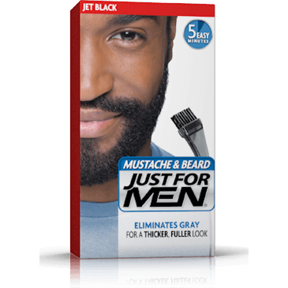 just for men brush-in color for mustache & beard - jet black