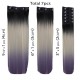 18" clip in - 7pcs synthetic hair extension -straight- black grey purple pastel 18 clip in - 7pcs synthetic hair extension -straight- black grey purple pastel