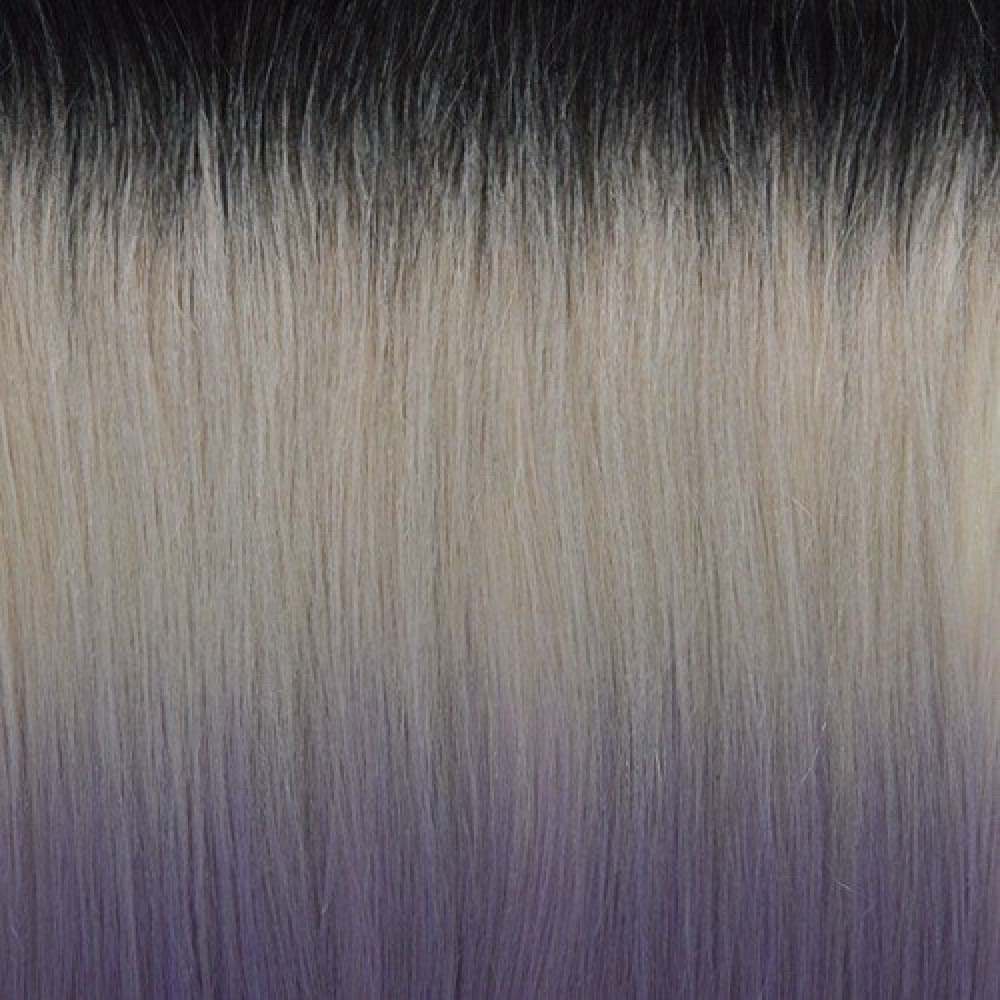 18" clip in - 7pcs synthetic hair extension -straight- black grey purple pastel 18 clip in - 7pcs synthetic hair extension -straight- black grey purple pastel