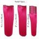 18" clip in - 7pcs synthetic hair extension -straight- pink 18 clip in - 7pcs synthetic hair extension -straight- pink