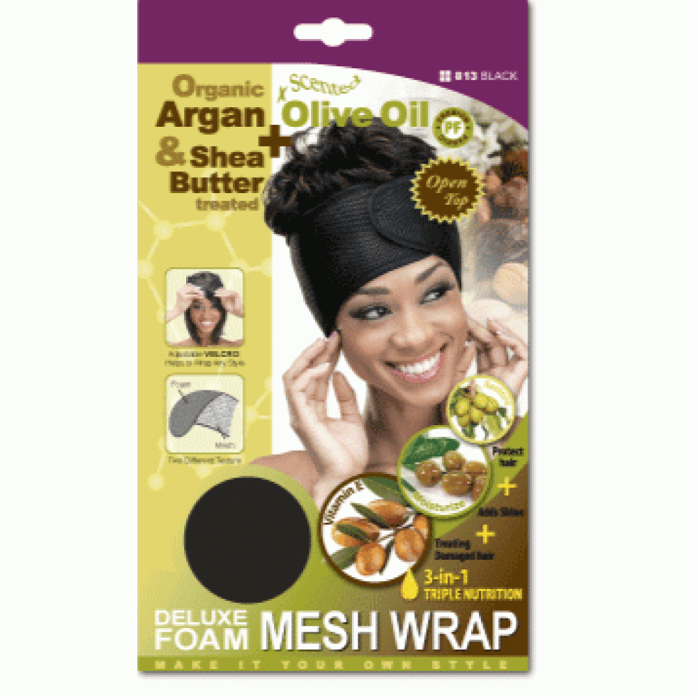 Qfitt Argan Olive Oil & Shea Butter Treated Double Foam Mash Wrap Qfitt Argan Olive Oil & Shea Butter Treated Double Foam Mash Wrap