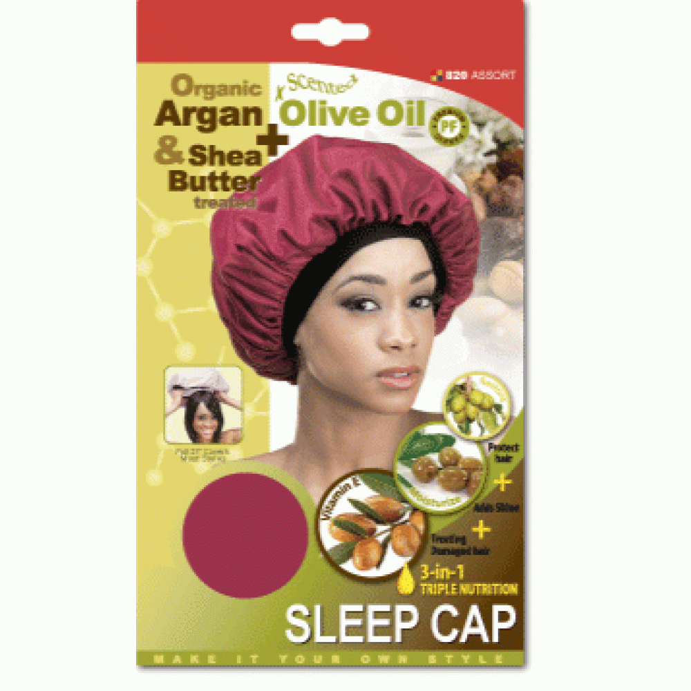 Qfitt Argan Olive Oil & Shea Butter Treated  Sleep Cap