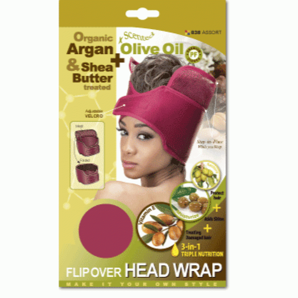 Qfitt Argan Olive Oil & Shea Butter Treated Flip Over Head Wrap Qfitt Argan Olive Oil & Shea Butter Treated Flip Over Head Wrap