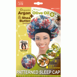 Qfitt Argan Olive Oil & Shea Butter Treated Patterned Sleep Cap Qfitt Argan Olive Oil & Shea Butter Treated Patterned Sleep Cap