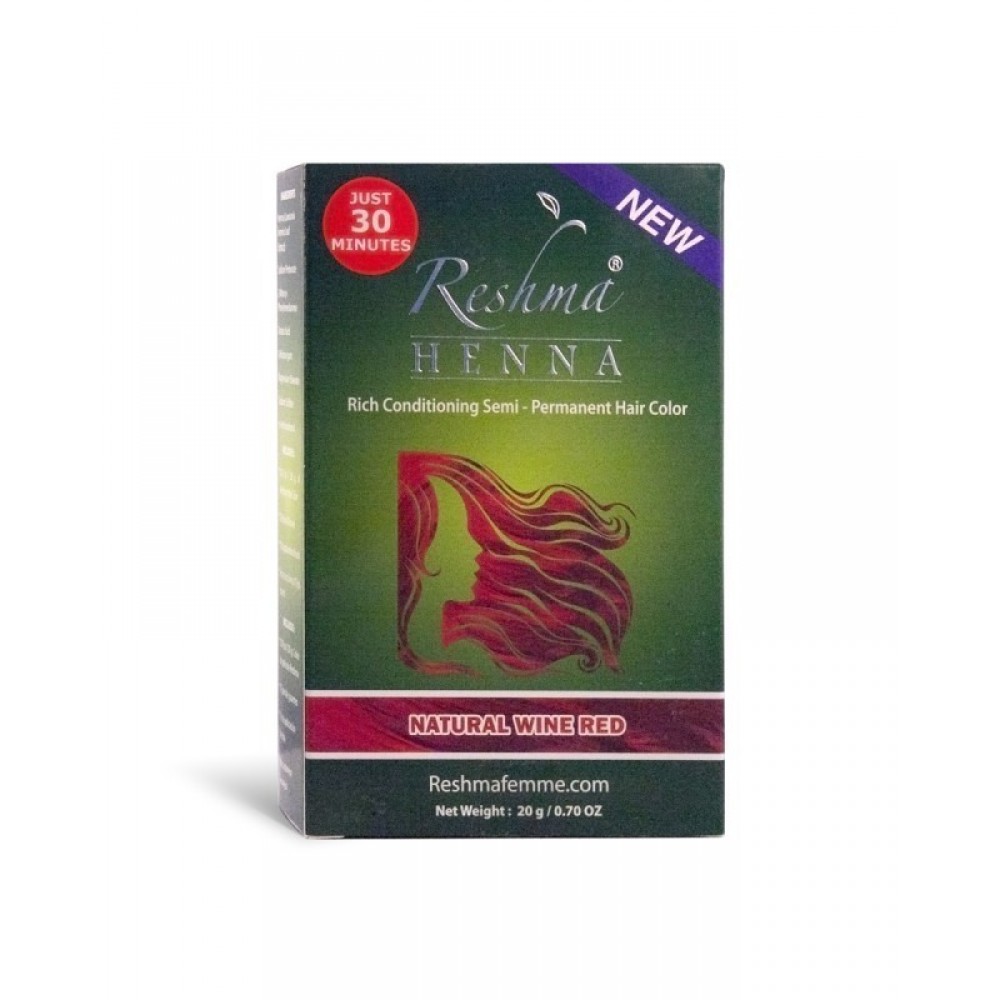 reshma henna semi-permanent hair color - natural wine red