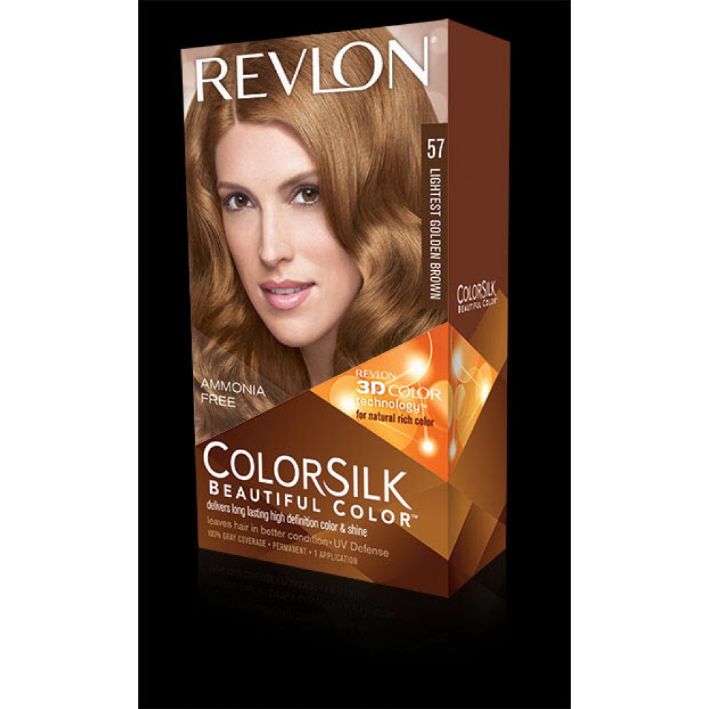 revlon colorsilk beautiful color permanent hair #57 lightest golden brown