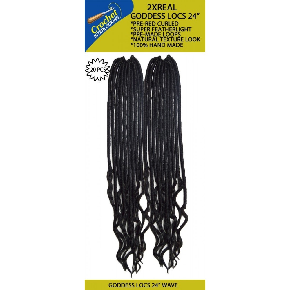 Urban Beauty  Synthetic Hair Crochet Braids Loop 2x Real Goddess Locs Wave 24