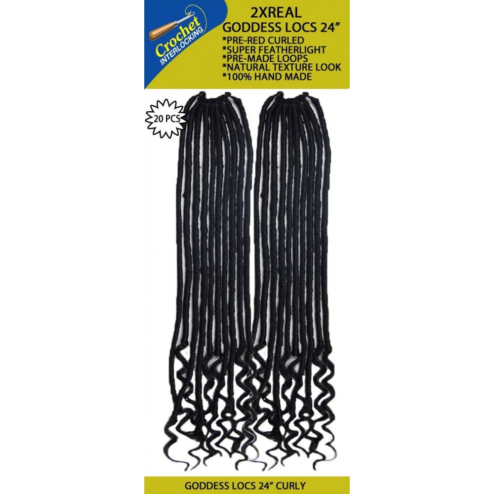 Urban Beauty  Synthetic Hair Crochet Braids Loop 2x Real Goddess Locs Curly 24