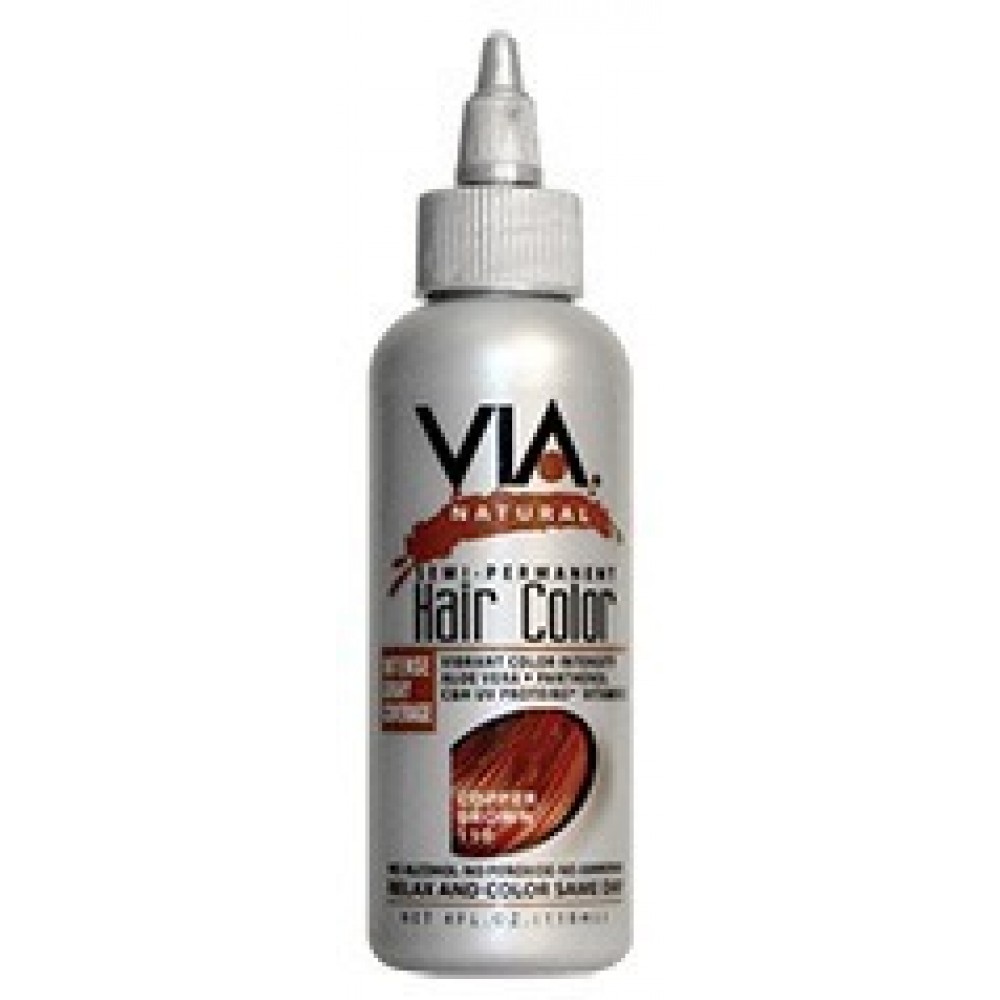 via natural semi-permanent hair color #110 copper brown