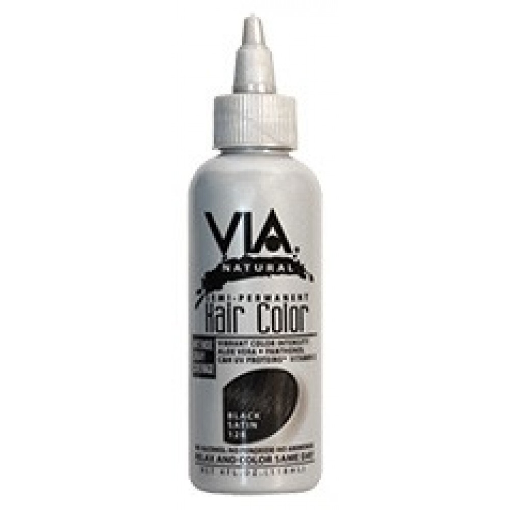 via natural semi-permanent hair color #128 black satin