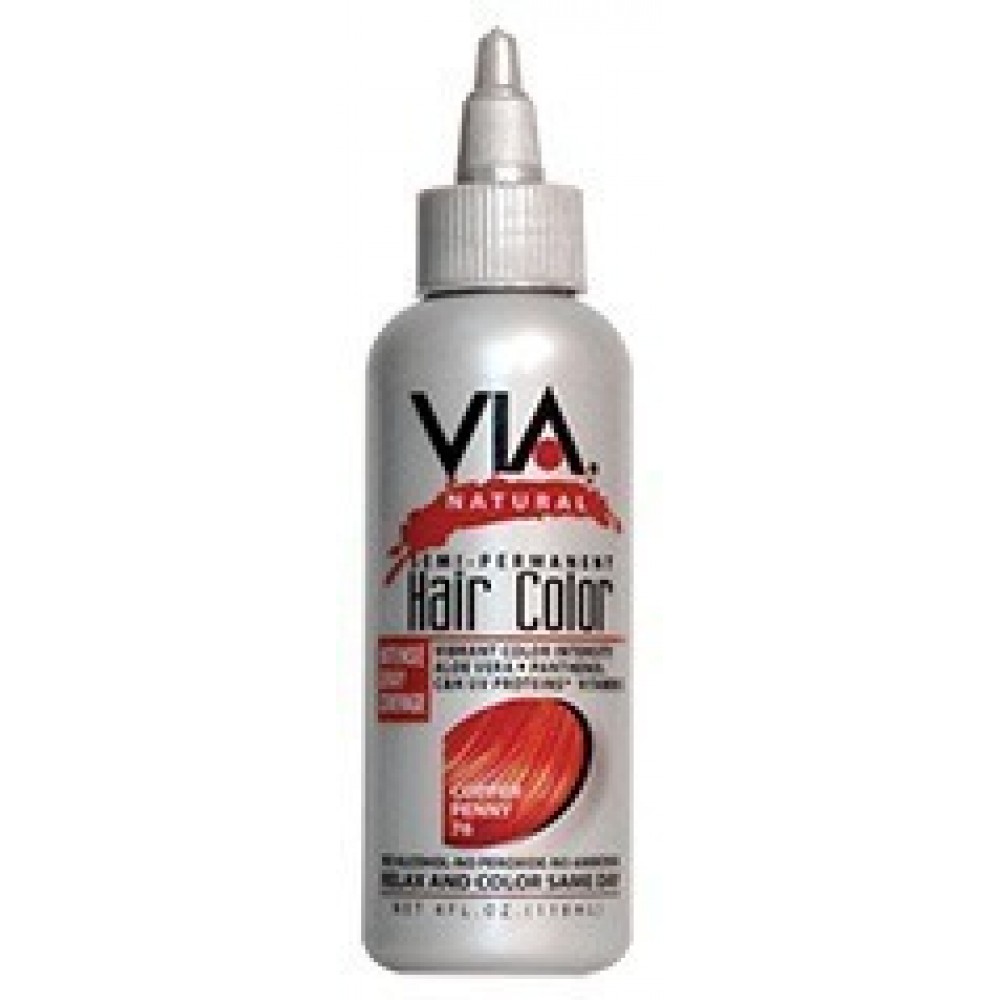 via natural semi-permanent hair color #76 copper penny