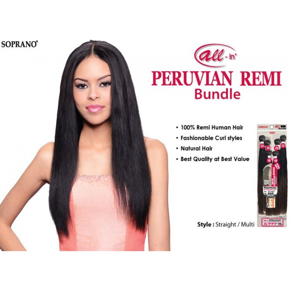 bijoux beauty element soprano unprocessed  peruvian virgin remy human hair weave straight 6pcs + free closure