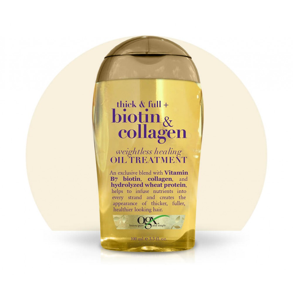 ogx thick & full + biotin & collagen weightless healing oil treatment ogx thick & full + biotin & collagen weightless healing oil treatment