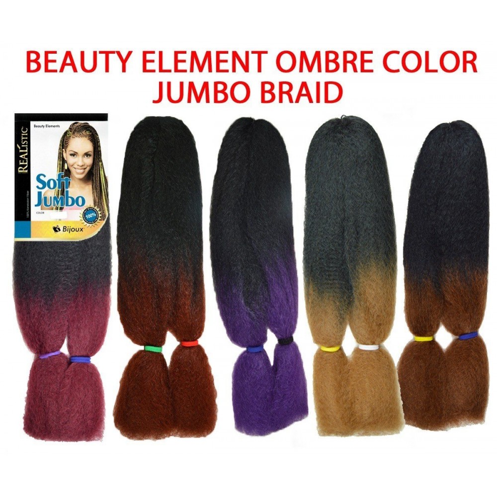 Beauty Element Synthetic 100% Kanekalon Jumbo Braid Ombre Color