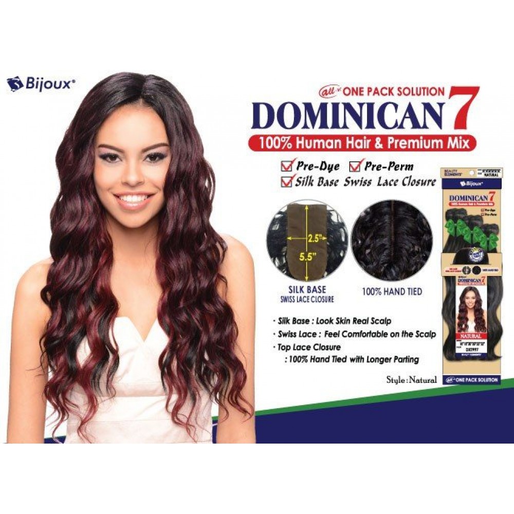 Bijoux Beauty Element Dominican 7 Natural Curl Human Hair & Premium Mix Weave 18+20+22