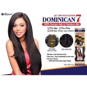Bijoux Beauty Element Dominican 7 Blow Out Human Hair & Premium Mix Weave 18"+20"+22"