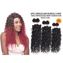 Ebo Brazilian Bundle Unprocessed 100% Virgin Remy Human Hair Weave 9a Disco Curl 6pcs 