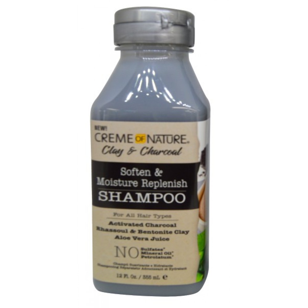 Creme Of Nature Clay & Charcoal Soften & Moisture Replenish Shampoo 12 Oz