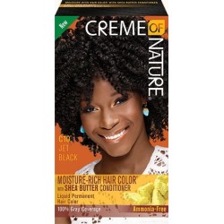 CREME OF NATURE MOISTURE-RICH HAIR COLOR WITH SHEA BUTTER CONDITIONER C10 JET BLACK CREME OF NATURE MOISTURE-RICH HAIR COLOR WITH SHEA BUTTER CONDITIONER C10 JET BLACK