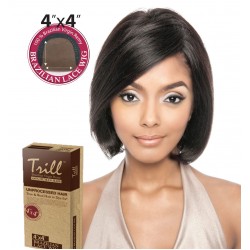 TRILL BRAZILIAN UNPROCESSED VIRGIN 100% REMY HUMAN 4x4 LACE WIG BAMBOO 10"