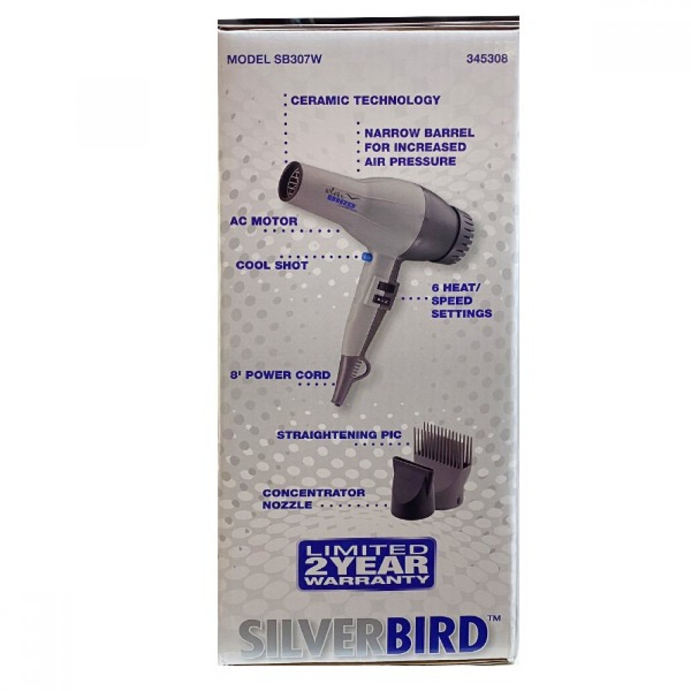 Conair Pro Silver Bird 2000 Watts Hair Dryer