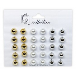 Ebo Pearl Studs Earrings White/gold/silver (15 Pairs)