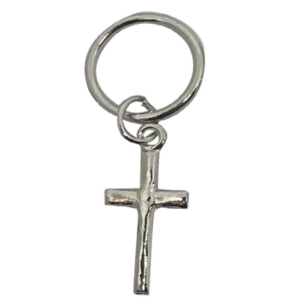 Ebo Braid Hair Ring Hair Decorations Charm Corss Silver 12 Mm 6 Pcs