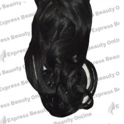 20" elastic hair curly - human hair feel extensions - off black (1b)