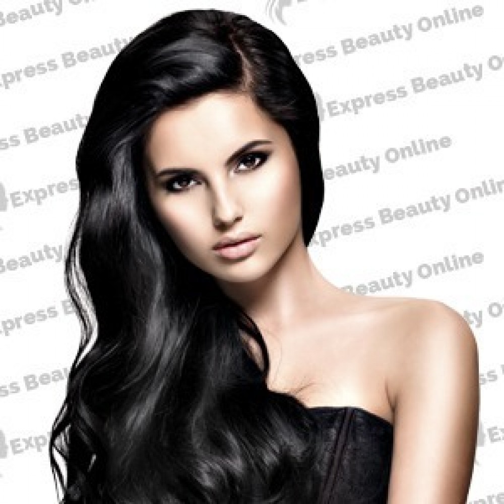 20 elastic hair curly - human hair feel extensions - off black (1b)