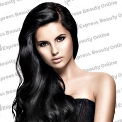 20" elastic hair curly - human hair feel extensions - off black (1b)