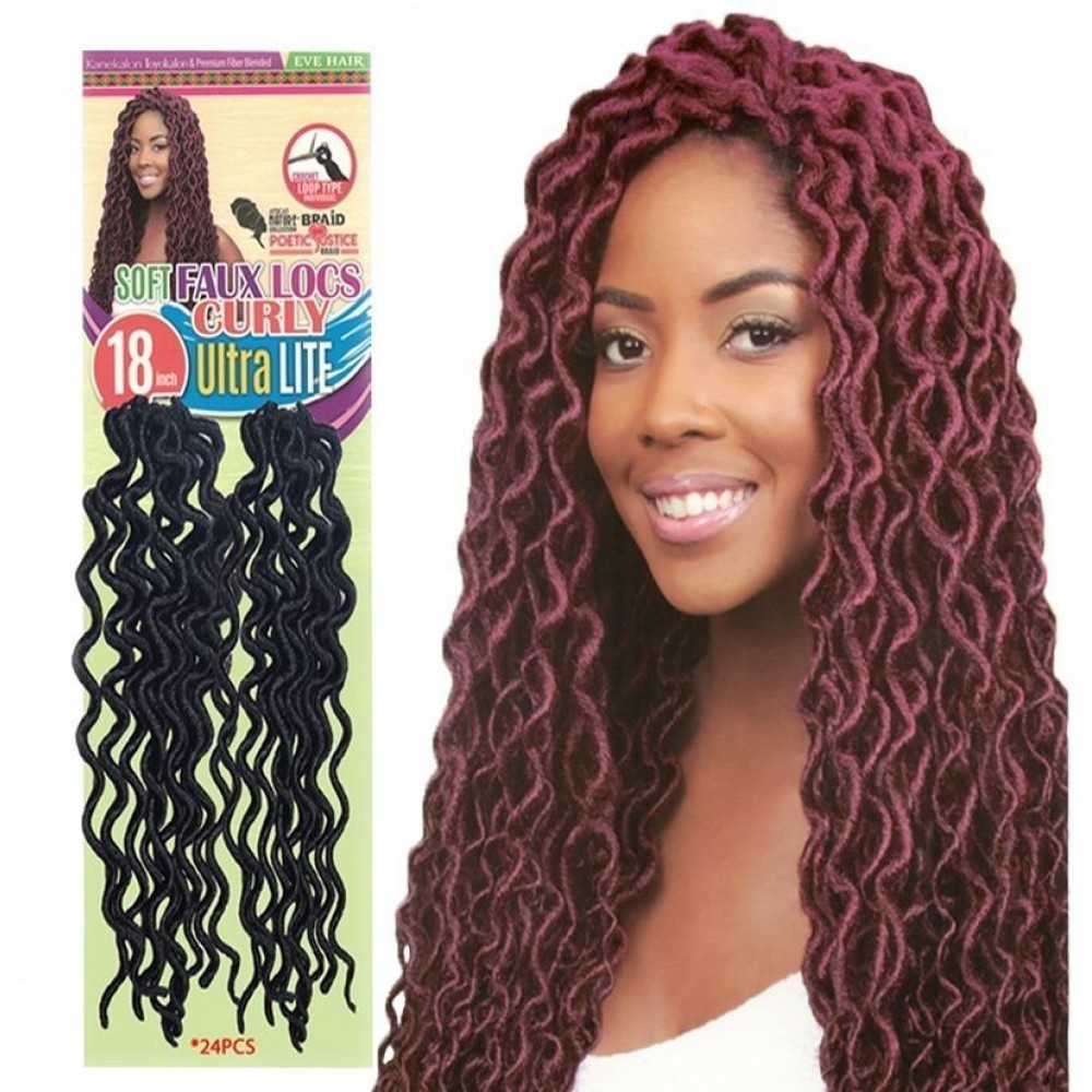 Eve Synthetic Hair Crochet Braid Loop Soft Faux Locs Curly 18