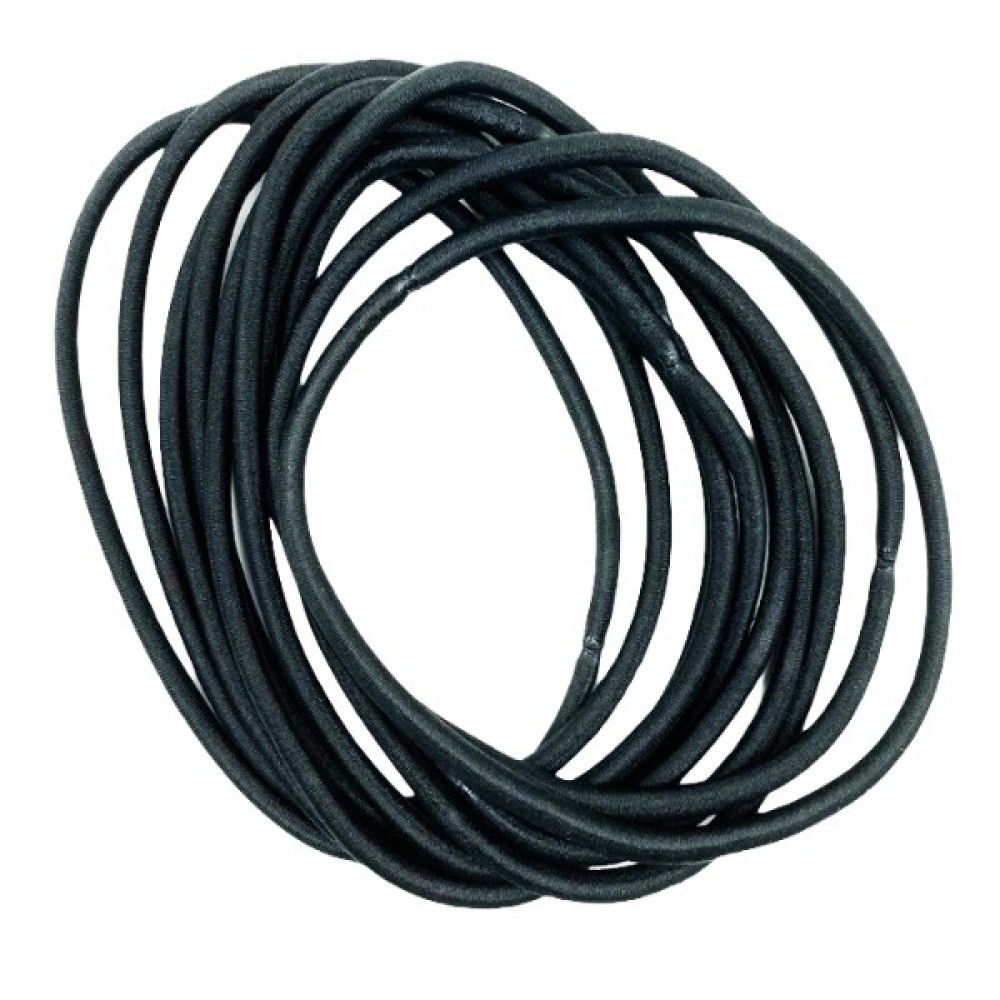 Ebo Medium Size Hair Elastics Scrunchies Hair Elastic Ponytail Holder Tie Hair Accessories Black 10 Pcs