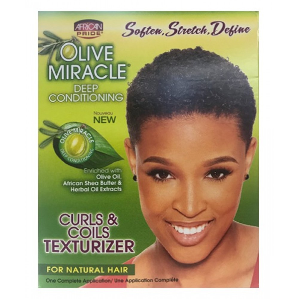 African Pride Olive Miracle Curls And Coils Texturizer Kit
