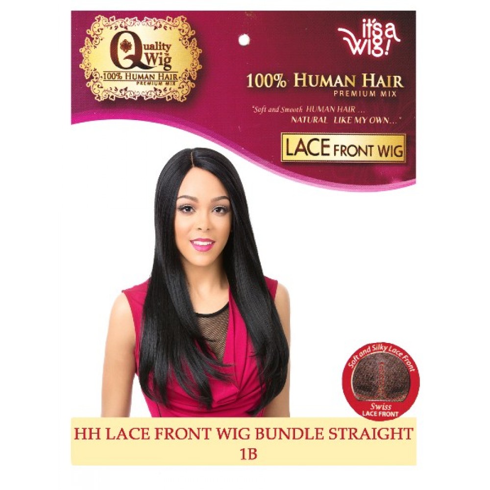 Its A Wig 100% Human Hair Premium Mix Lace Front Wig Bundle Straight