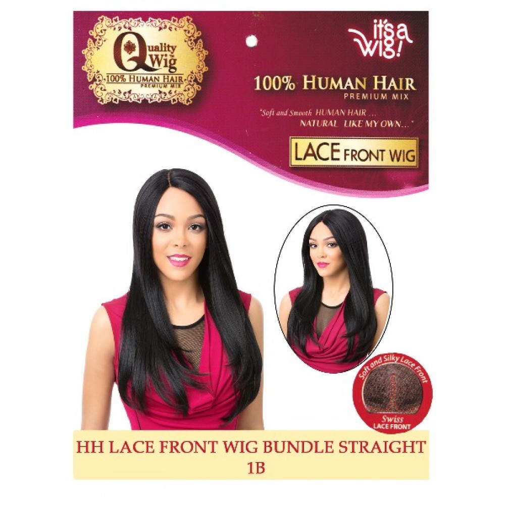 Its A Wig 100% Human Hair Premium Mix Lace Front Wig Bundle Straight