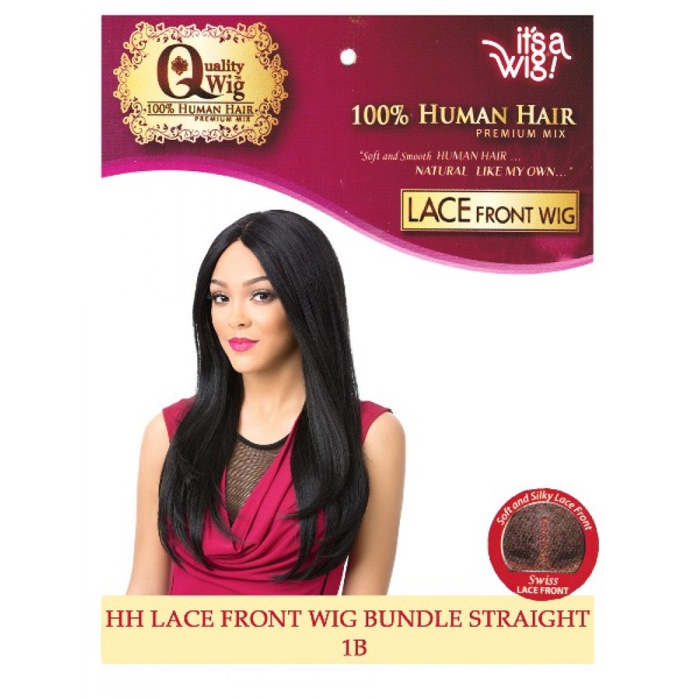 Its A Wig 100% Human Hair Premium Mix Lace Front Wig Bundle Straight