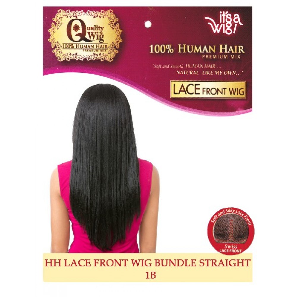 Its A Wig 100% Human Hair Premium Mix Lace Front Wig Bundle Straight