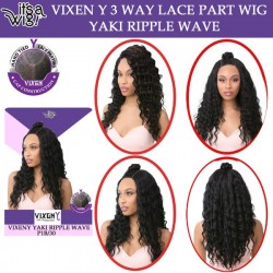 Its A Wig 100% Human Hair Premium Mix Vixen Y 3 Way Lace Front Part Wig Yaki Ripple Wave 