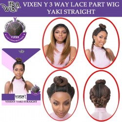 Its A Wig 100% Human Hair Premium Mix Vixen Y 3 Way Lace Front Part Wig Yaki Straight