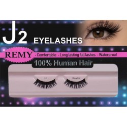 J2 Eyelashes 100% Remy Human Hair # 101 Black