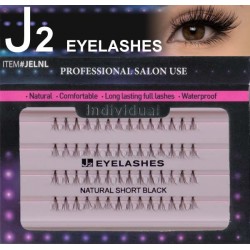 J2 Eyelashes Individual Natural Short Black