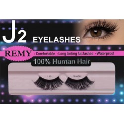J2 Eyelashes 100% Remy Human Hair  #115 Black